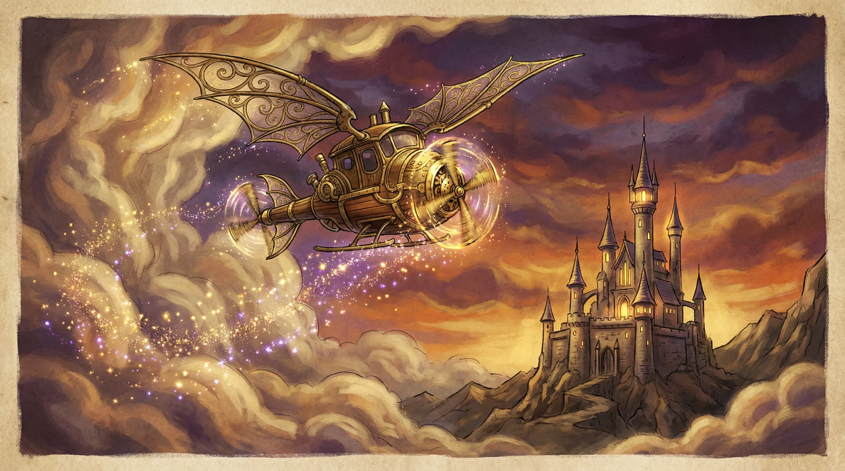 Avião mágico voando nas nuvens encantadas do SSSbet